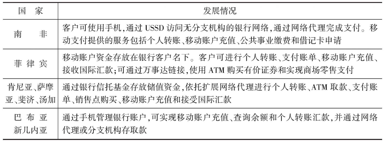 表2 发展中国家移动支付发展情况