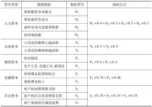 表4-1 生计资本指标选取与计算