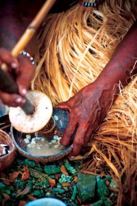 土著妇女正在制作传统食物