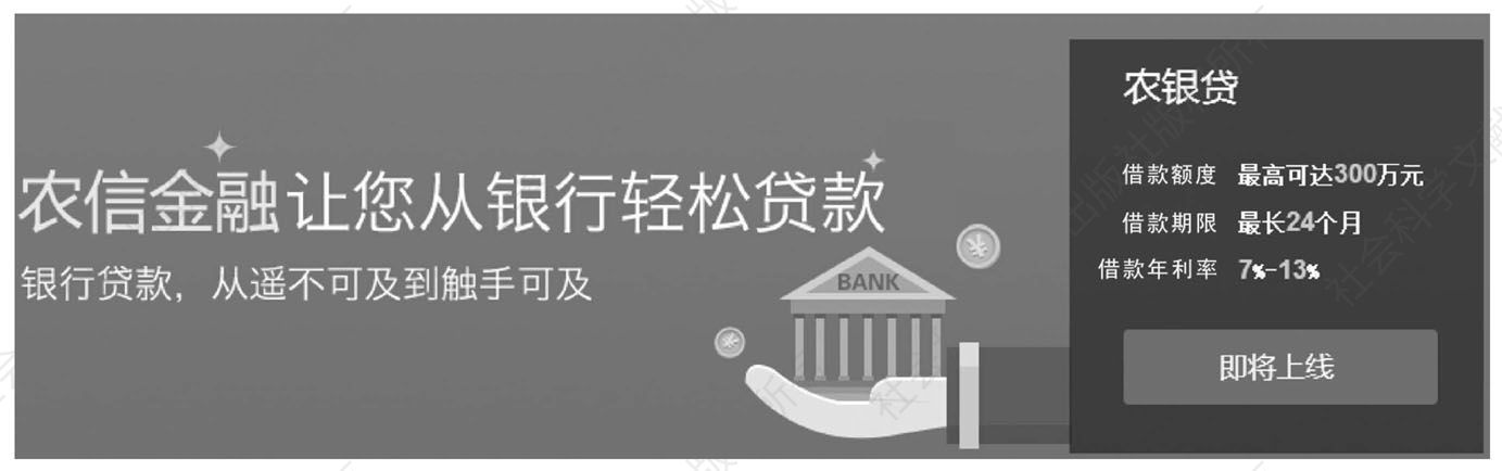 图5 农信网金融服务产品——农银贷