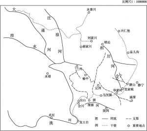 图1-4 引洮河、大通河渠道灌溉平面布置