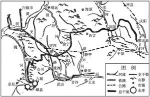 图3-1 引洮灌渠地势及渠系分布