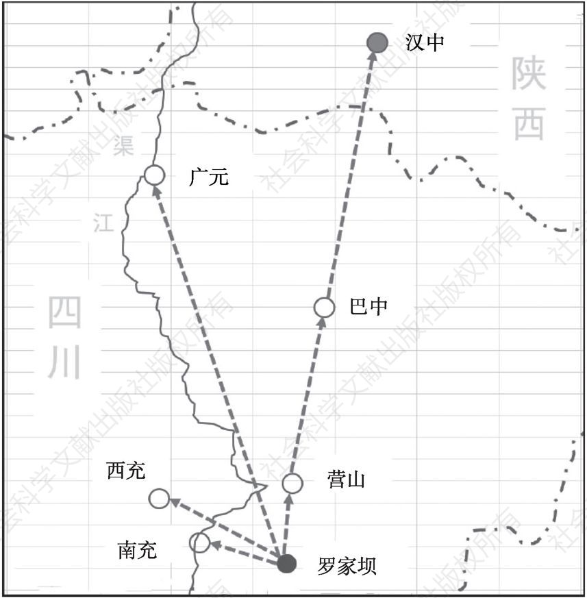图3-16 担力贸易路线图示