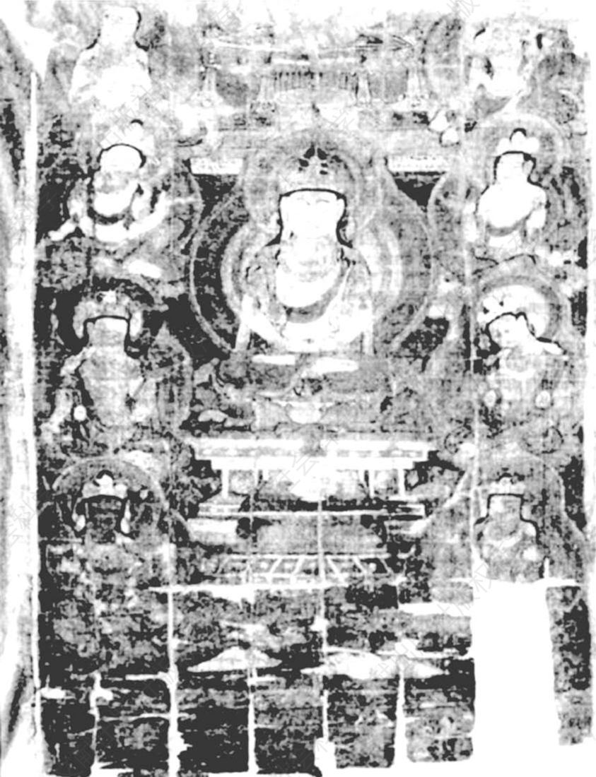 图九六 莫高窟藏经洞绢画ch.0074（Stein Painting 50）毗卢遮那与八大菩萨
