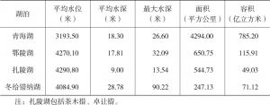表2.3 青海省主要湖泊水文特征实地测量成果