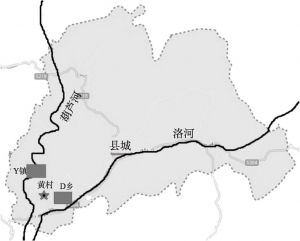 图2-1 黄村及其行政区划