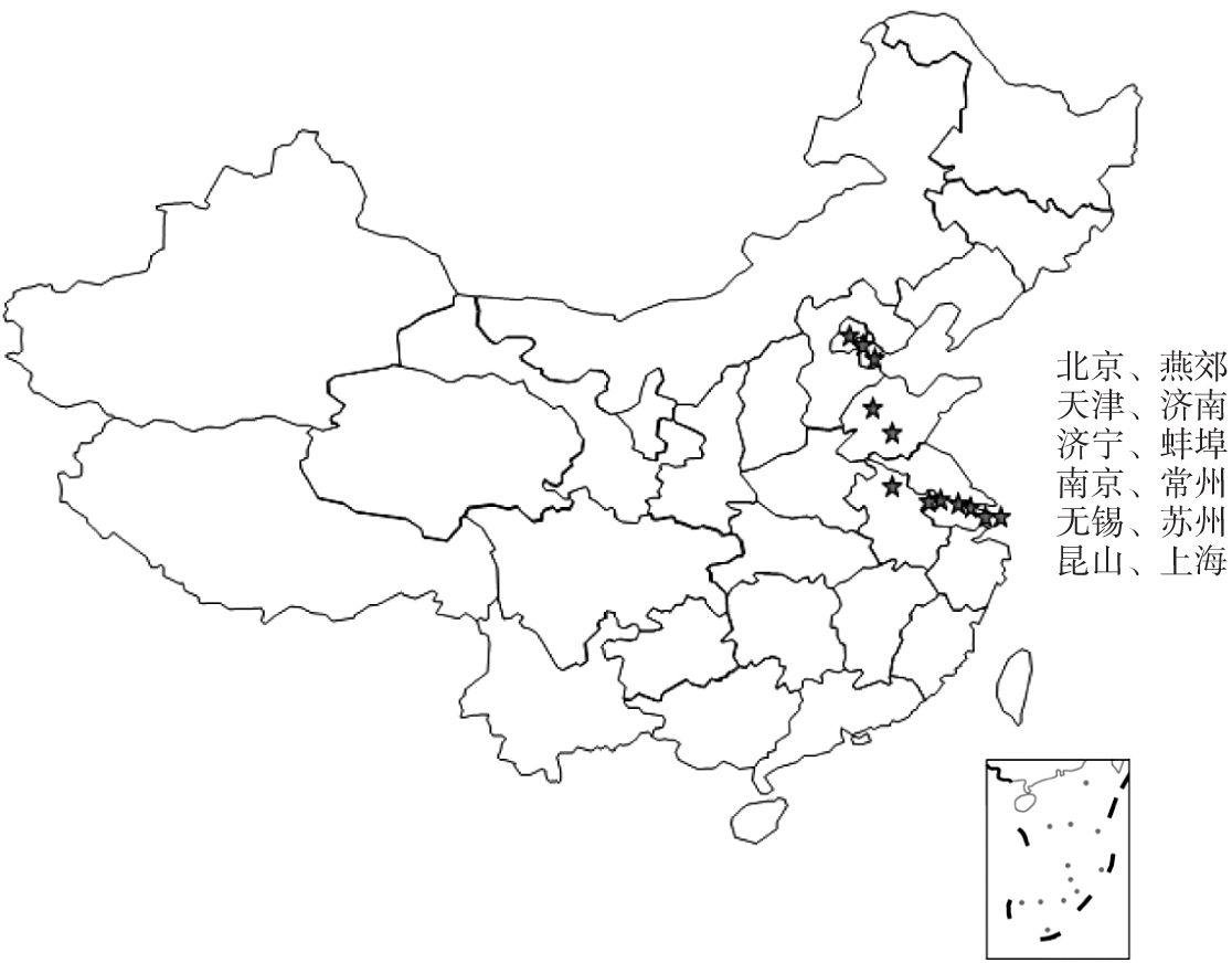 图1-2 2012年京沪高铁沿线国家高新技术园区分布