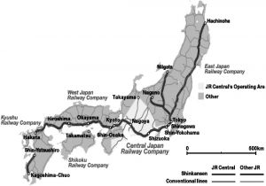 图8-9 日本新干线布局