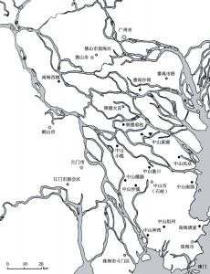 图1 珠江三角洲地图（▼：调查地点）