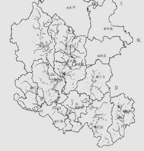 梅江水系分布图