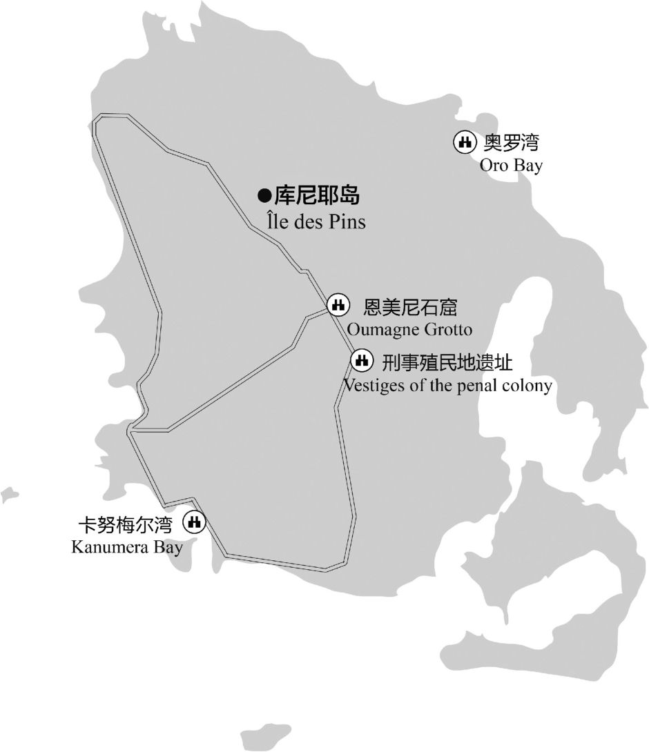 图4-2 库尼耶岛主要景点分布示意
