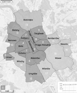 图1 华沙各行政区