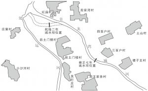 图2 青龙湾减河滚水坝遗址分布