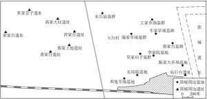 图6 郢城遗址西部汉代遗址及墓地分布图