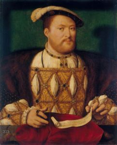 朱斯·范·克利夫（Joos Van Cleve）在1530～1535年绘制的亨利八世肖像。肖像绘制的时候，克伦威尔正在服侍国王的官路上迅速攀升。亨利这时不超过45岁，体重开始增加，但仍保留了一些年轻时的魅力。