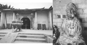 图5 复建的罗山古寺及其内古佛像照片（笔者摄）