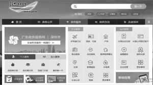 图5 深圳市政府网站政务服务频道