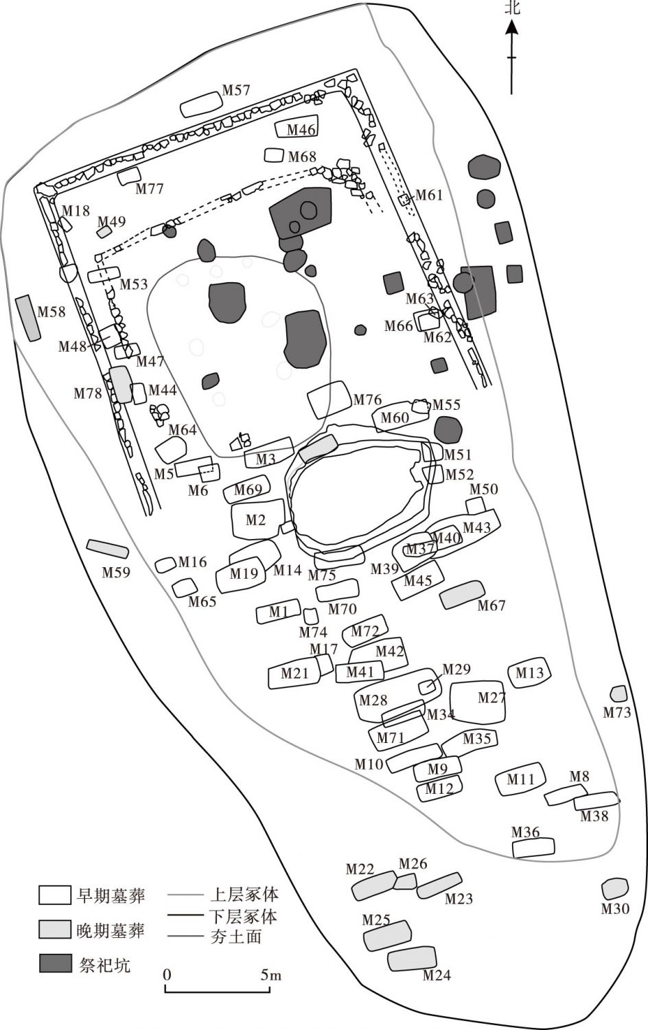 图5-10 半拉山墓地遗迹平面