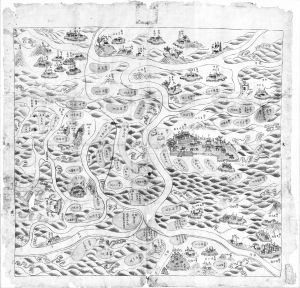 图6-1 乾隆五年（1740）鄱阳湖区的村落、湖洲分布图