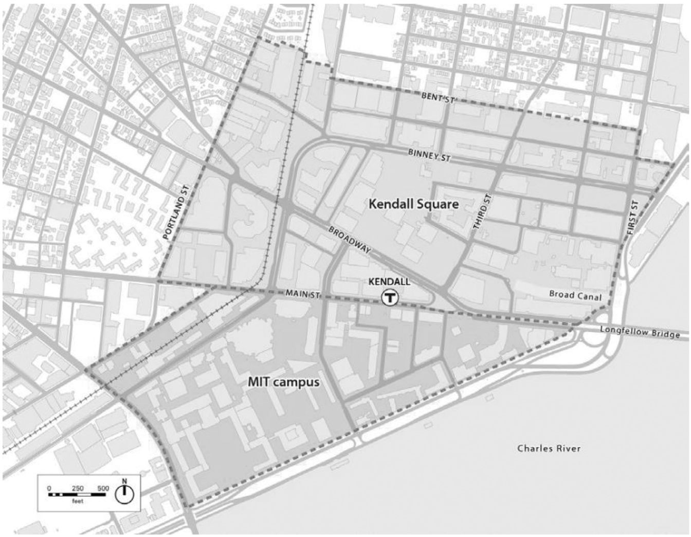 图1 肯戴尔广场的区位与范围