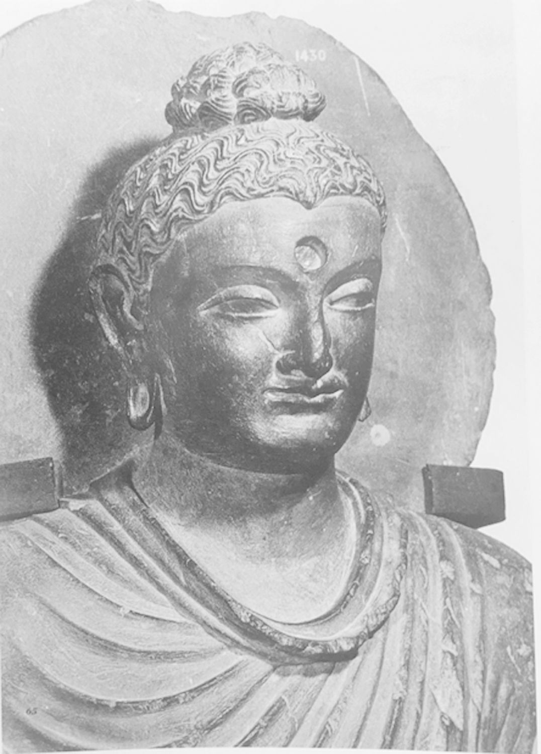图1-34 释迦牟尼头像 白沙瓦博物馆藏