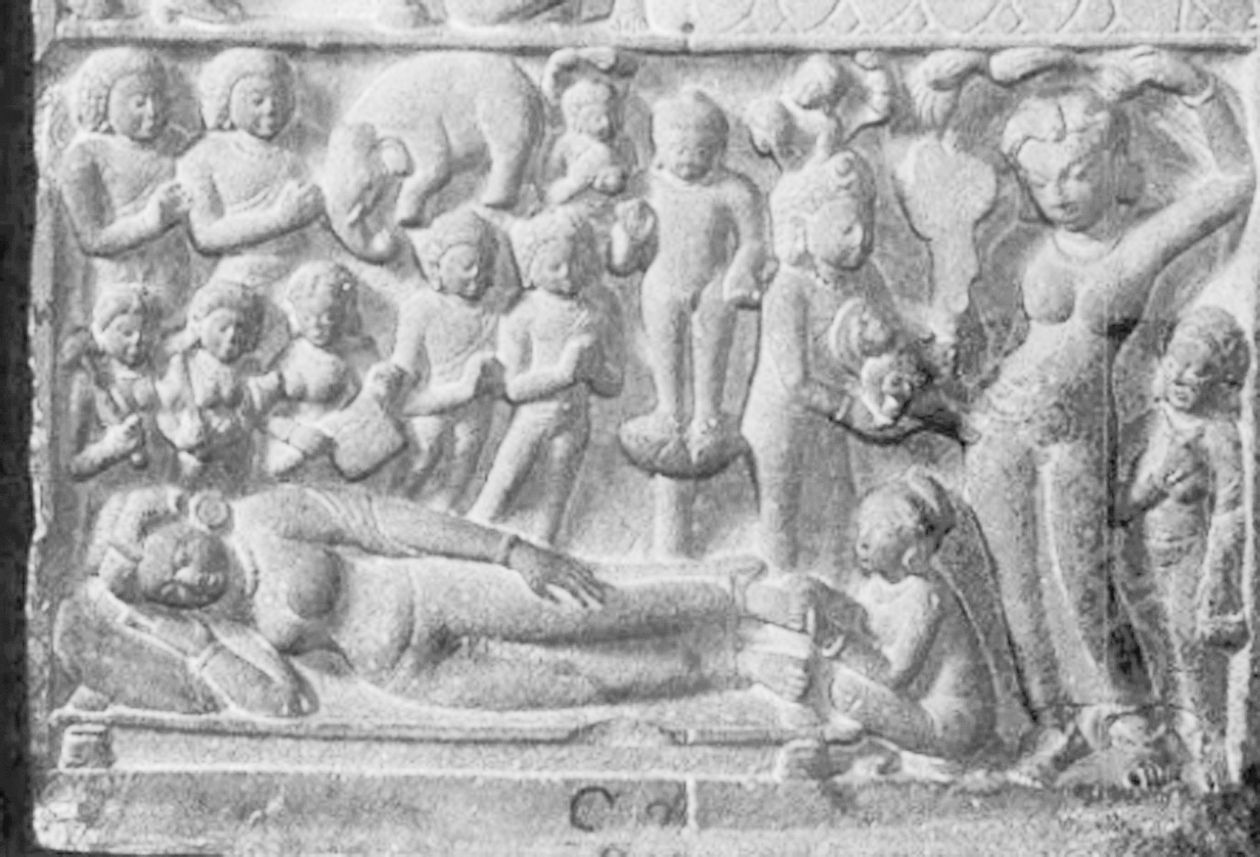 图2-6 化象入胎 鹿野苑出土5世纪后期 新德里国立博物馆藏