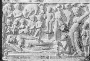 图2-6 化象入胎 鹿野苑出土5世纪后期 新德里国立博物馆藏