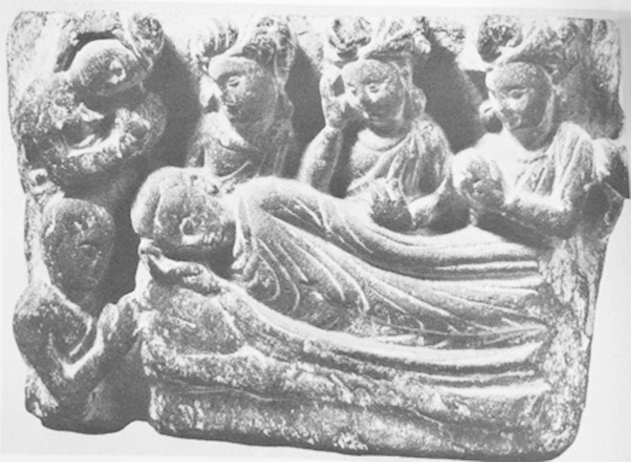 图5-45 释迦牟尼涅槃 犍陀罗出土 2～3世纪 柏林私人藏