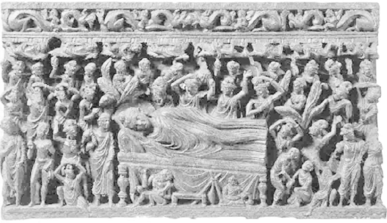图5-65 涅槃 犍陀罗出土 2～3世纪 加尔各答印度博物馆