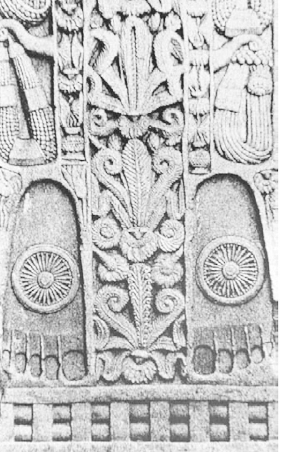 图5-71 桑奇大塔北门立柱浮雕 约1世纪