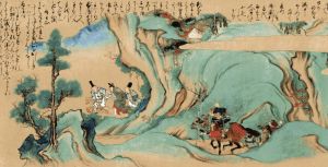 后醍醐天皇（1318～1339年在位）趁夜色从笠置山城向下赤坂城进发，在有王山麓被擒