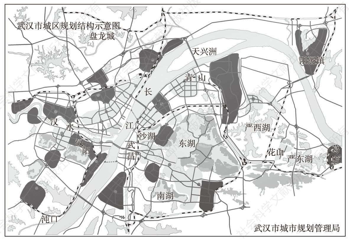 图3 1988年武汉城市总体规划确定的城市结构