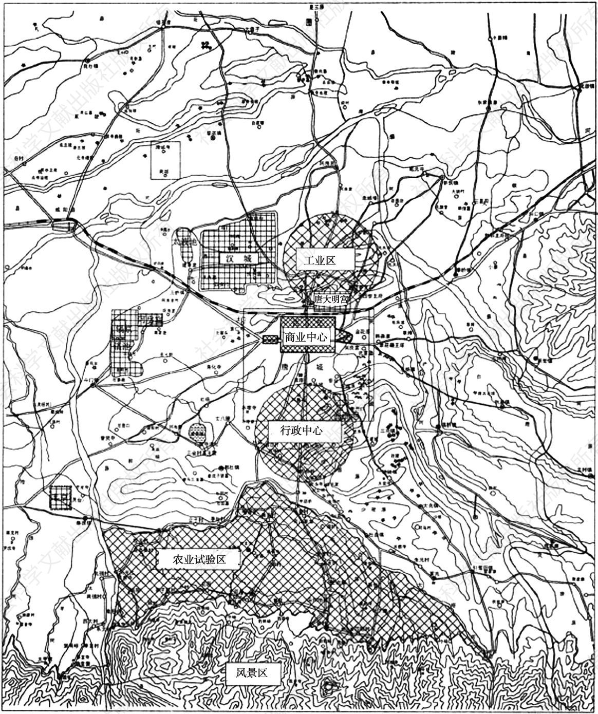 图6-2 《西京市分区计划说明》功能区分布