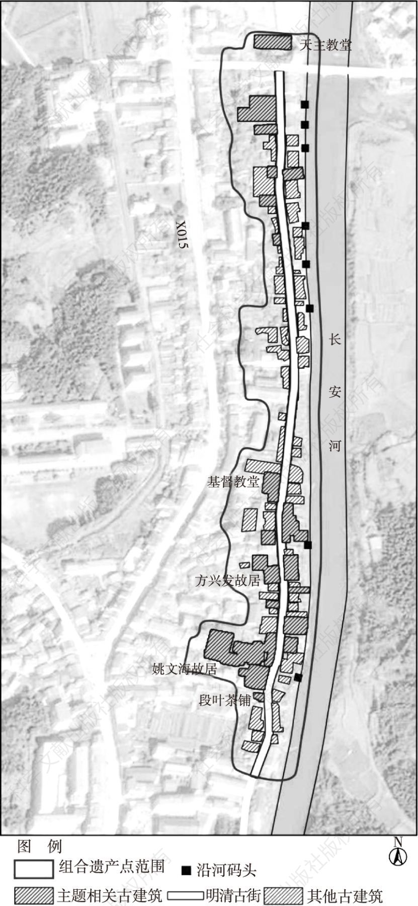 图4 聂市古镇遗产点组合结构