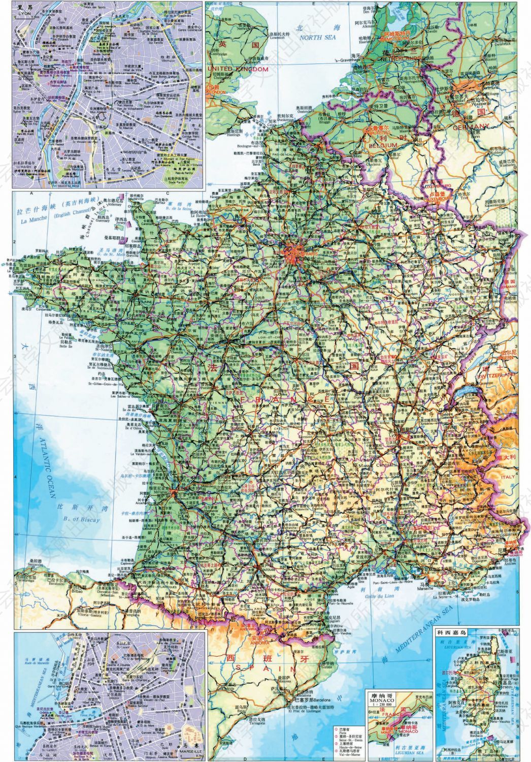 法国行政区划图