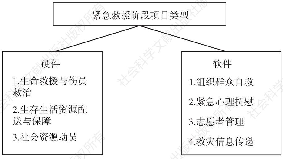 图2-2 紧急救援阶段项目类型