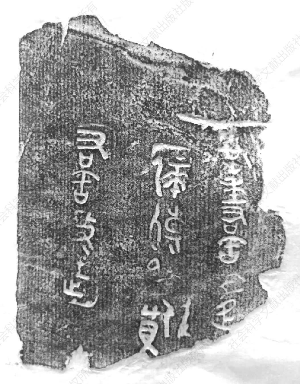 图3-5 廿七年右缶（陶）尹疋器鍴陶文拓片
