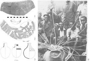 图1 非洲早期陶器，出土酒罐和饮用谷芽酒的传统