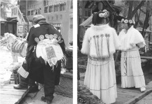 图5 传统与现代纳西女性的服装（张广瑞摄）