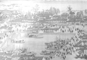 图4 清代运河杭州段景观