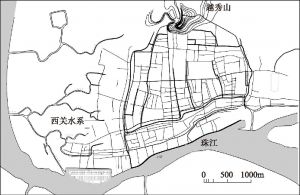 图3-3 清代广州城域范围内的自然山水