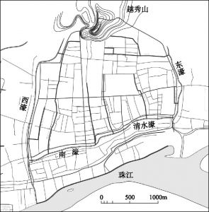 图3-8 清代广州护城河（城濠）
