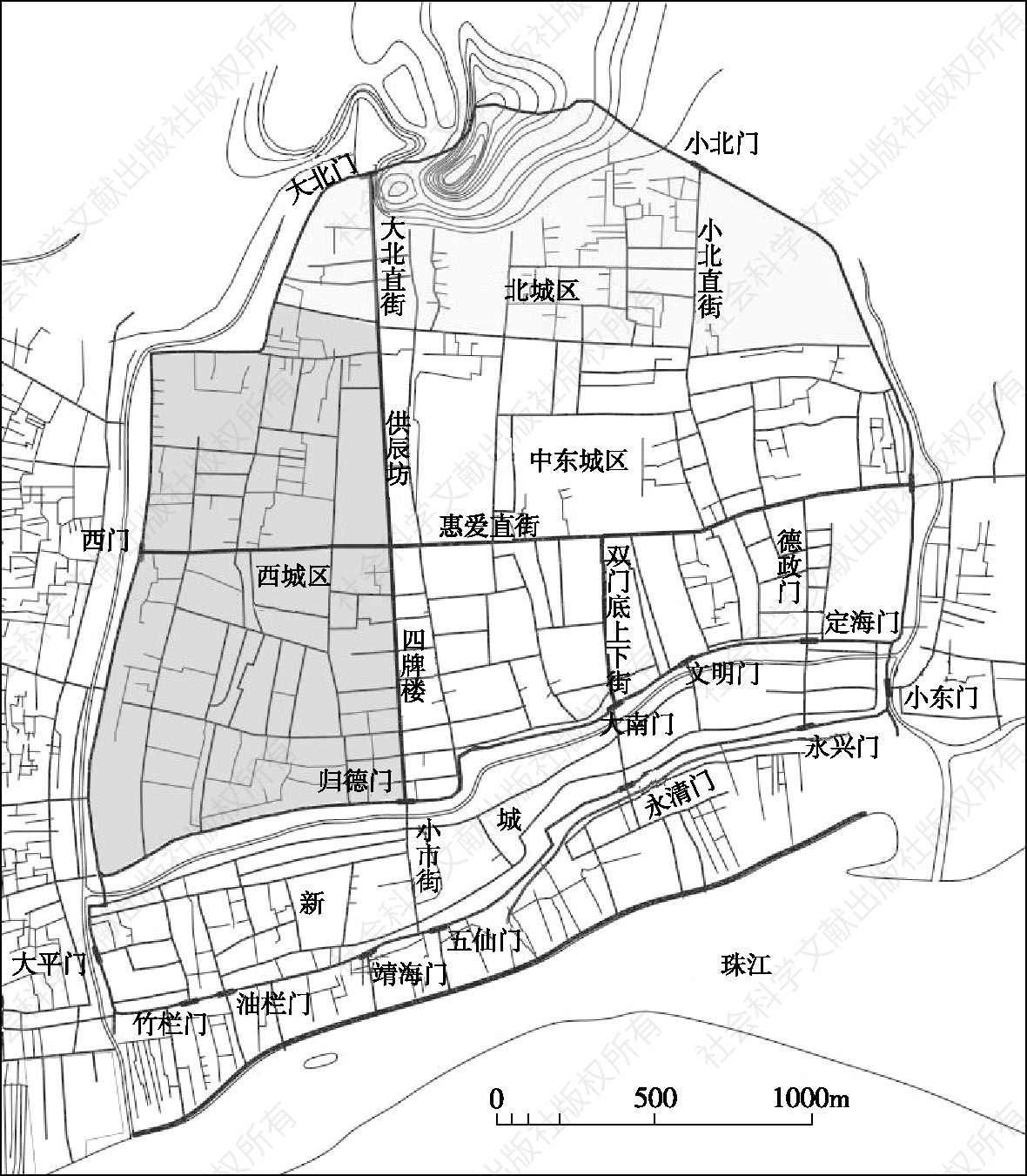 图3-32 清末广州城内路网形态