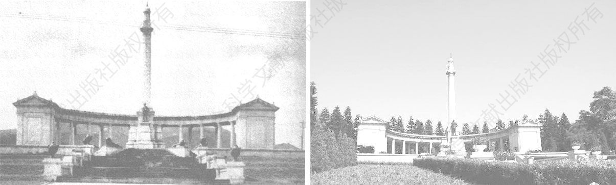 图4-72 主纪念碑历史与现在的照片