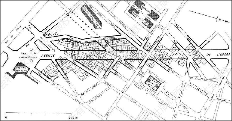 图5-48 豪斯曼改造下的巴黎街道平面