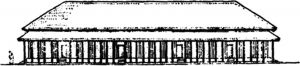 图2-2 盘龙城宫殿F1复原图（采自《文物》1976年第2期）