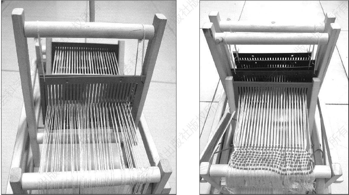 图4 平纹织机（左）和斜纹织机（右）实物