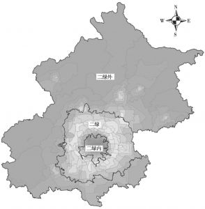 图2 北京市集体土地资源的空间范围划分与区位地价