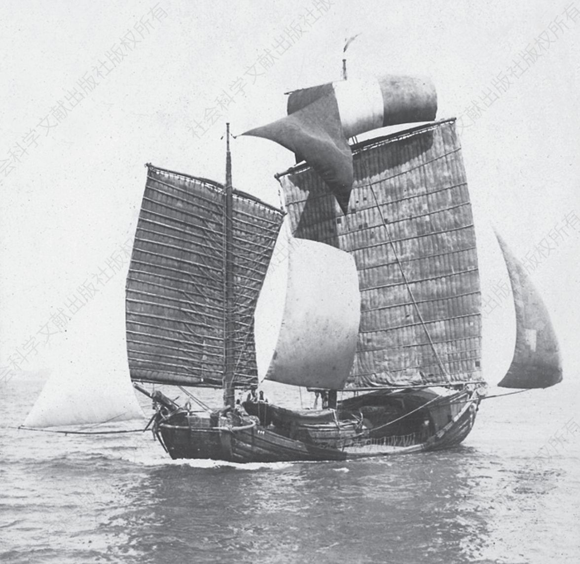 图1 美国人拍摄的清朝山东海船