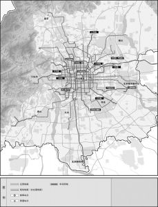 图4 《北京城市总体规划（2016年-2035年）》市域轨道交通2021年规划示意